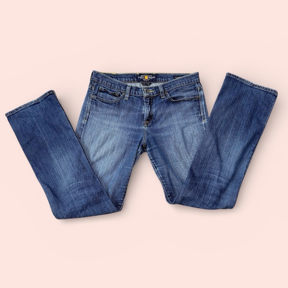 Lucky Brand Classic Rider Jeans Womens Y2K Denim‎ Mid Rise Distressed Size 12/31